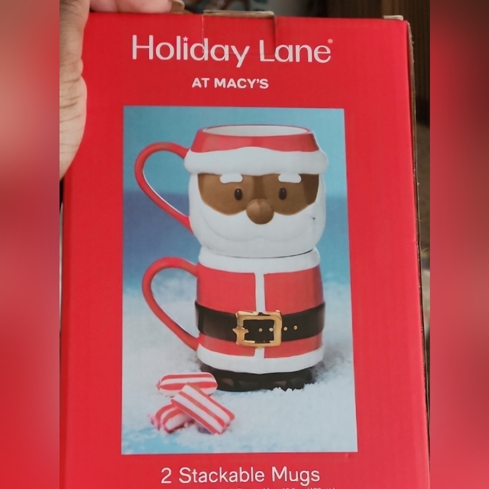 Holiday Lane Santa Stackable Mugs